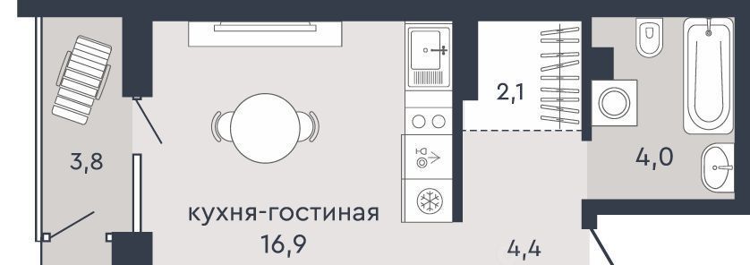 квартира г Екатеринбург Машиностроителей Пионерский жилрайон, ул. Александровская, 3А фото 2