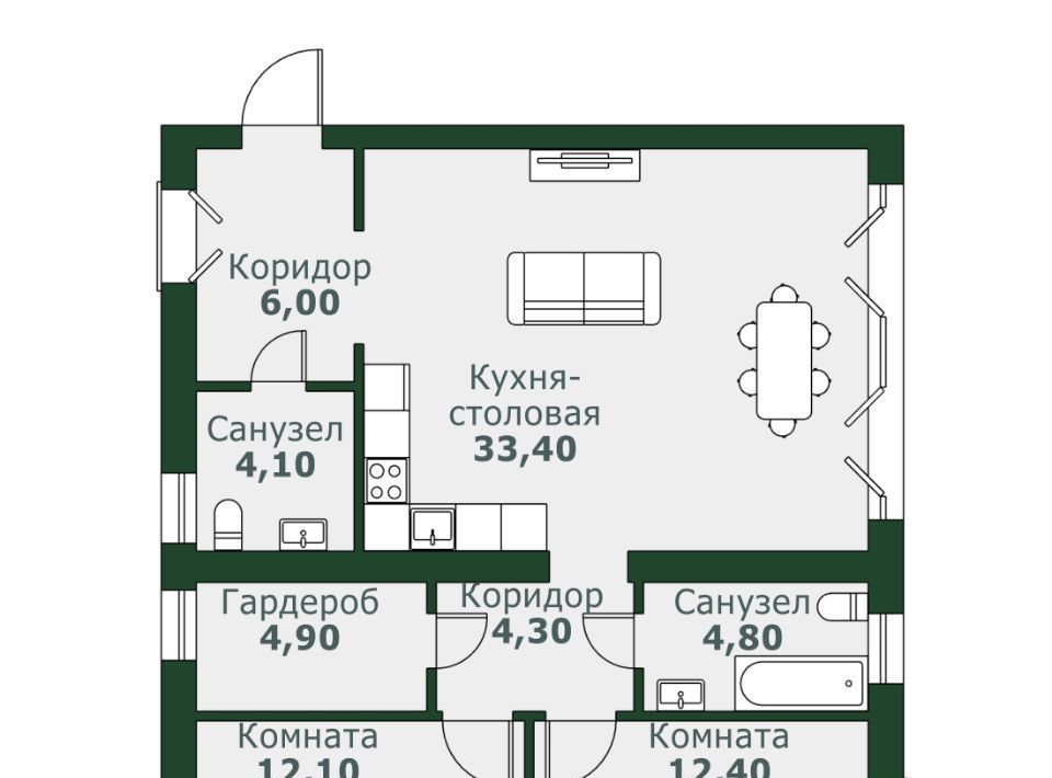 квартира п Западный р-н мкр Привилегия ул Спортивная 7 Кременкульское с/пос фото 1