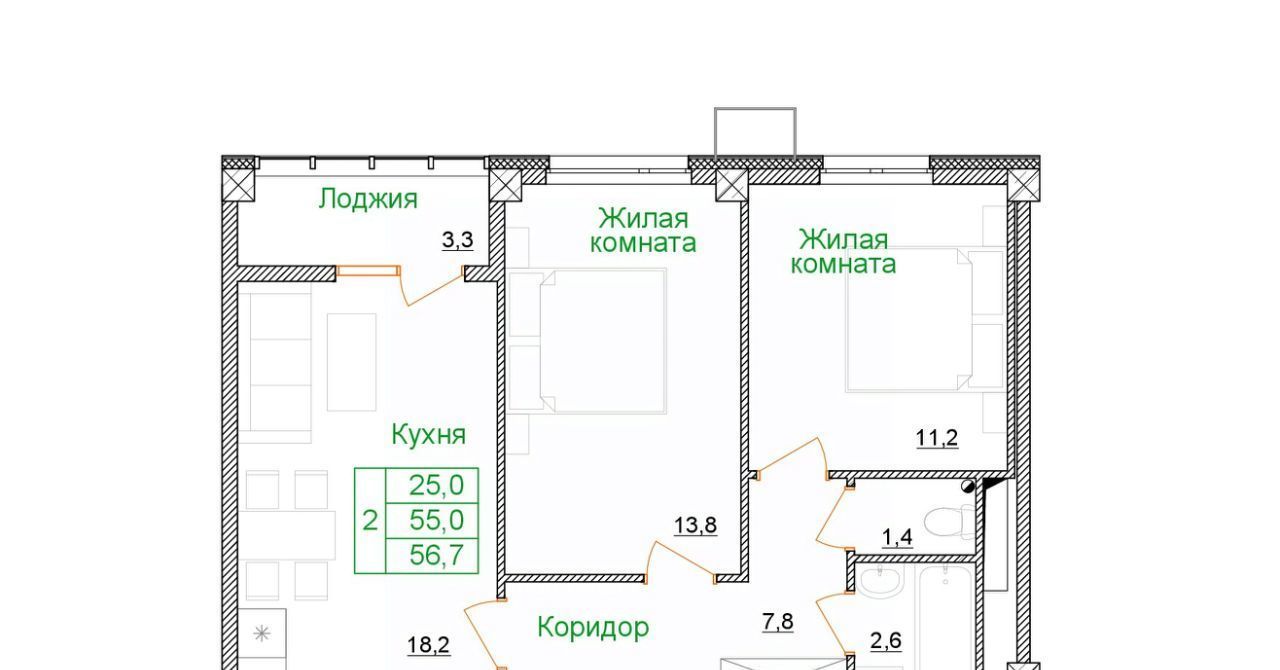 квартира г Старый Оскол микрорайон Космос ЖК Космос фото 1