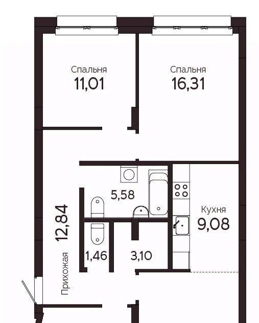 квартира г Томск р-н Советский пр-кт Комсомольский 48/1 фото 1