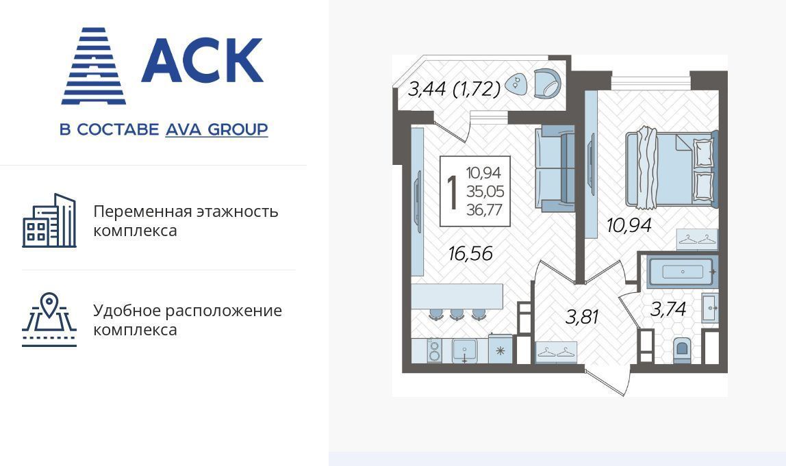 квартира г Краснодар р-н Карасунский ул Уральская 87/7 фото 1