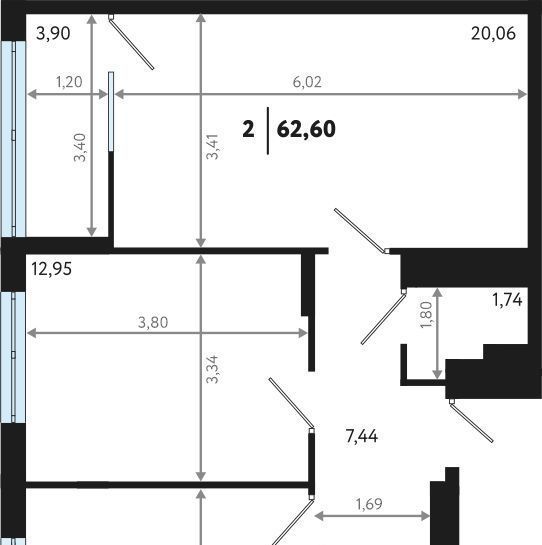 квартира г Тюмень р-н Ленинский ул Газопромысловая 1к/2 фото 2