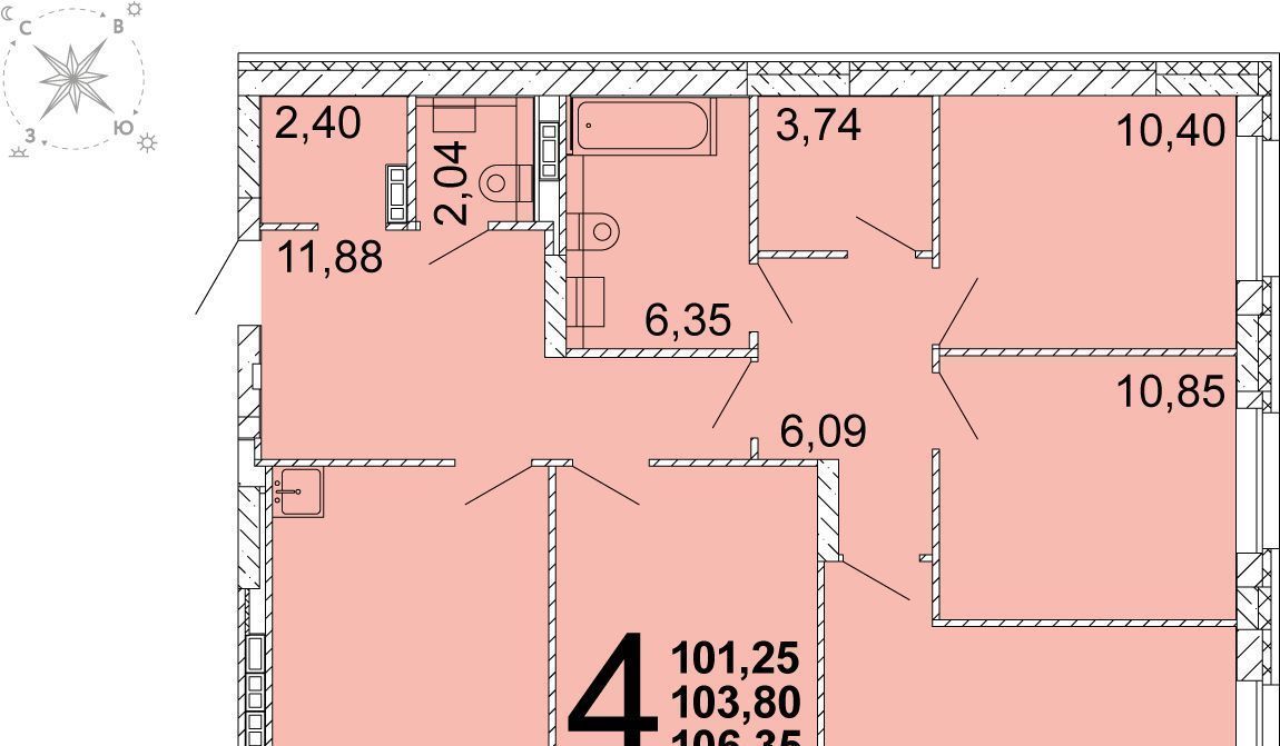 квартира г Екатеринбург Чкаловская ул Академика Ландау 51 фото 1