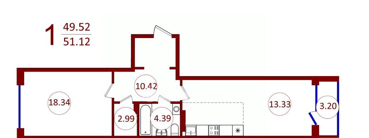 квартира г Воронеж р-н Ленинский ул Краснознаменная 109/1 фото 1