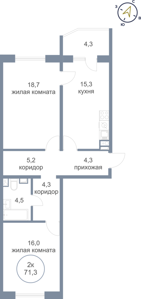 квартира г Нефтеюганск мкр 17-й 9 фото 1