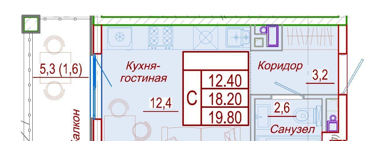 квартира р-н Анапский с Сукко ул Мирная 9к/3 муниципальное образование, Анапа фото 3