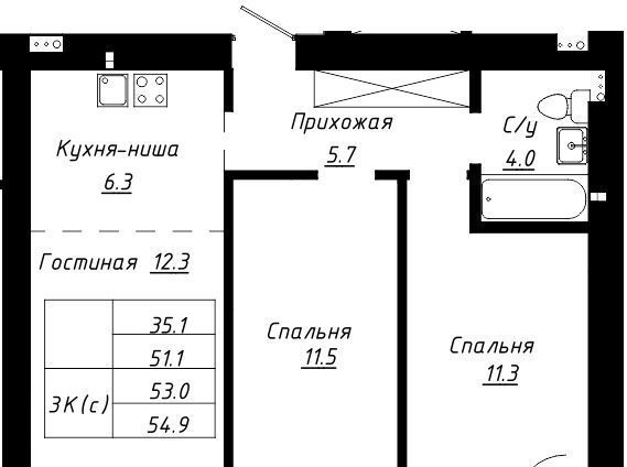 квартира г Барнаул р-н Индустриальный ЖК Колумб фото 1