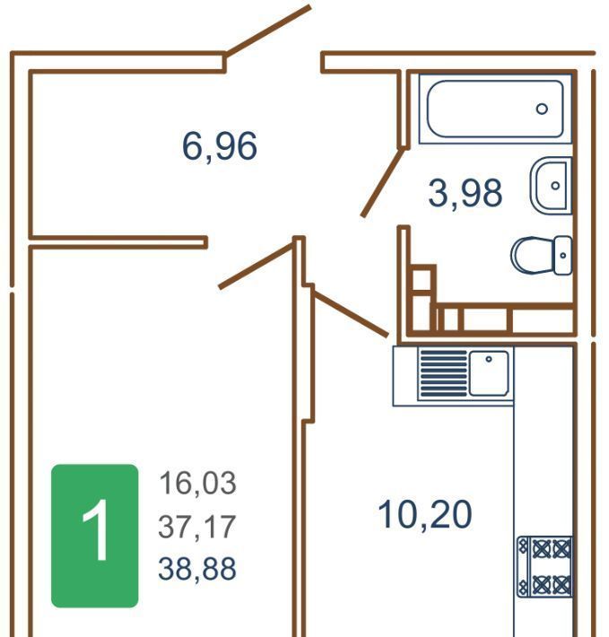 квартира г Краснодар р-н Прикубанский ул им. Кирилла Россинского 3/1к 1 фото 1