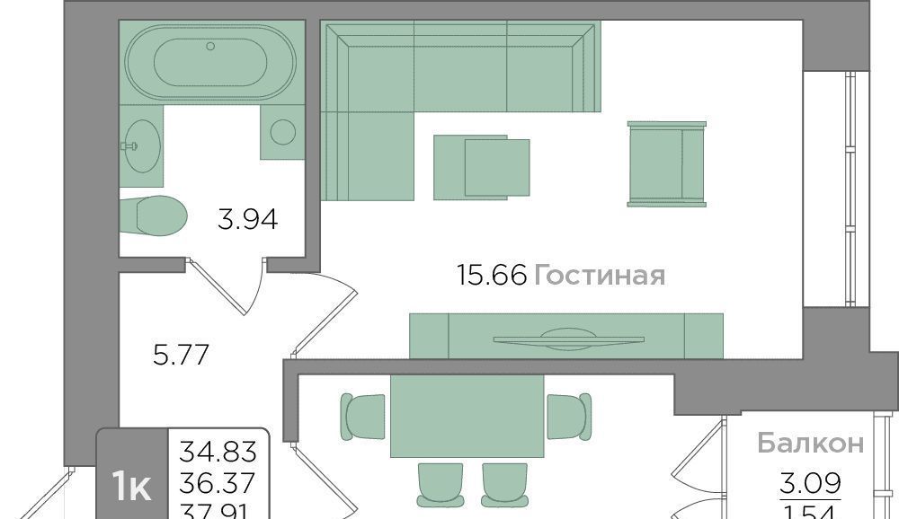 квартира г Калининград р-н Центральный ул Новгородская 3ак/5 фото 1