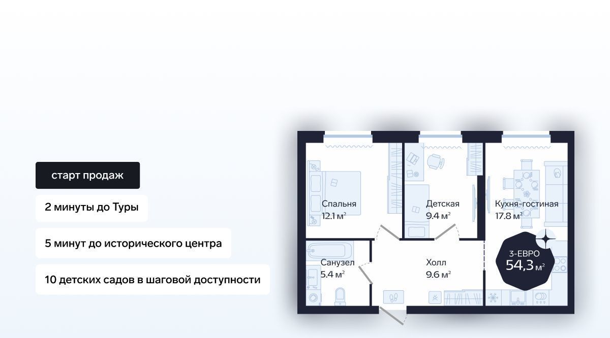 квартира г Тюмень р-н Центральный ул Новгородская 20 фото 1