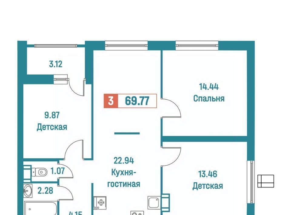 квартира р-н Всеволожский г Мурино ул Екатерининская 18/3 Девяткино фото 1