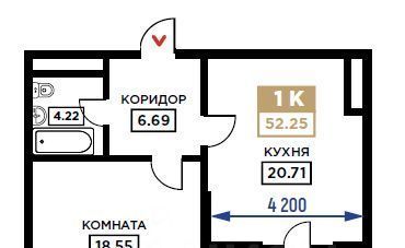 квартира г Краснодар р-н Прикубанский Школьный микрорайон ул Школьная 1 фото 1