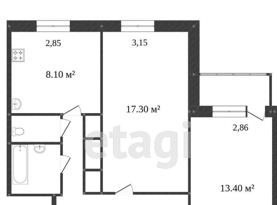 квартира г Новый Уренгой мкр Мирный 3/2 фото 24