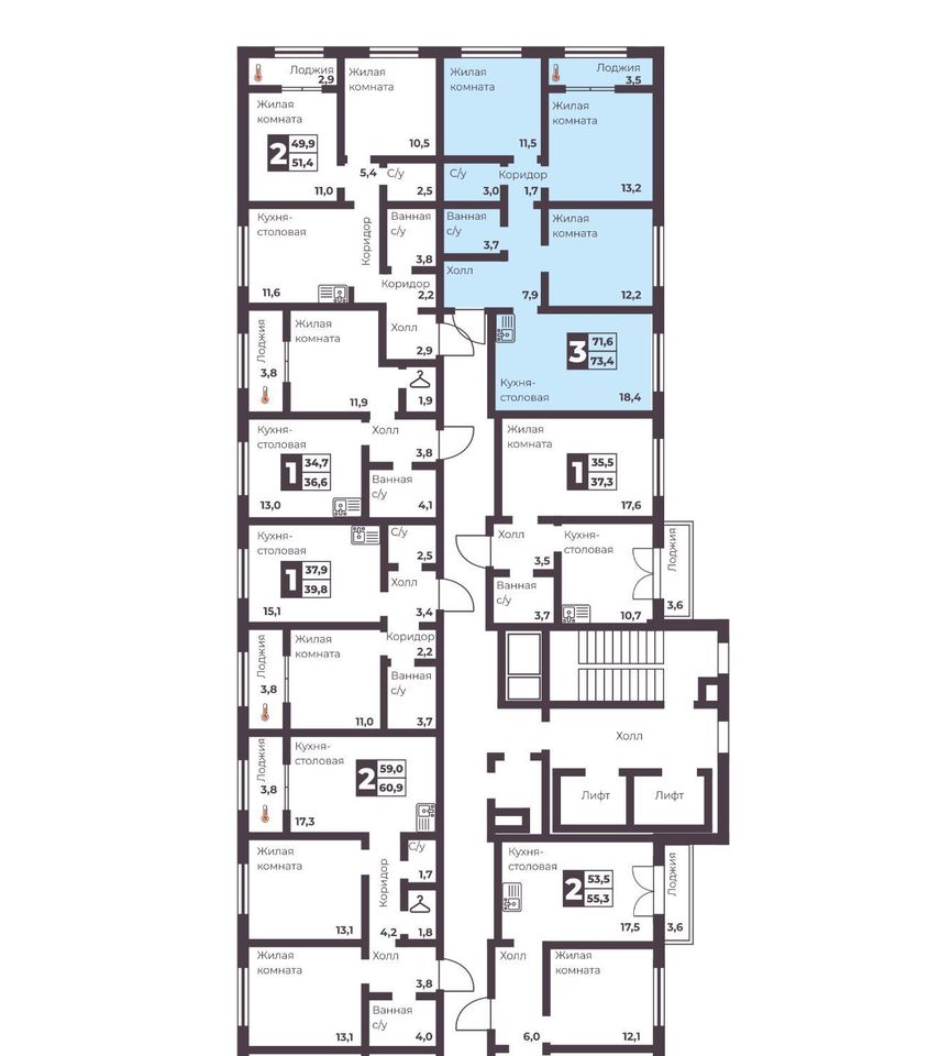 квартира г Челябинск р-н Тракторозаводский ЖК Ленина 4 фото 1