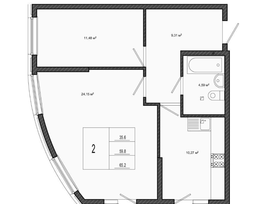 квартира г Краснодар р-н Прикубанский ул им. Адмирала Крузенштерна 5/1 фото 10