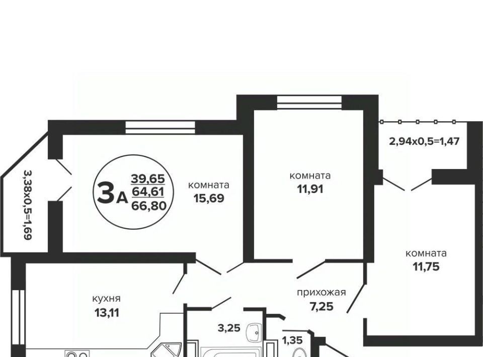 квартира г Краснодар р-н Прикубанский ул Российская 257/7 1 фото 1