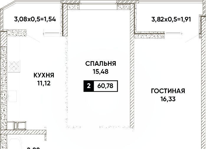 квартира г Краснодар р-н Прикубанский микрорайон «Губернский» фото 1