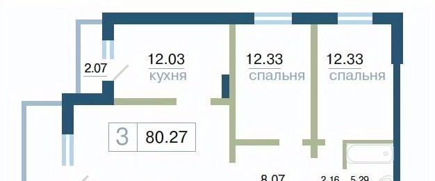 квартира г Красноярск р-н Октябрьский ЖК «Плодово-ягодный» фото 1