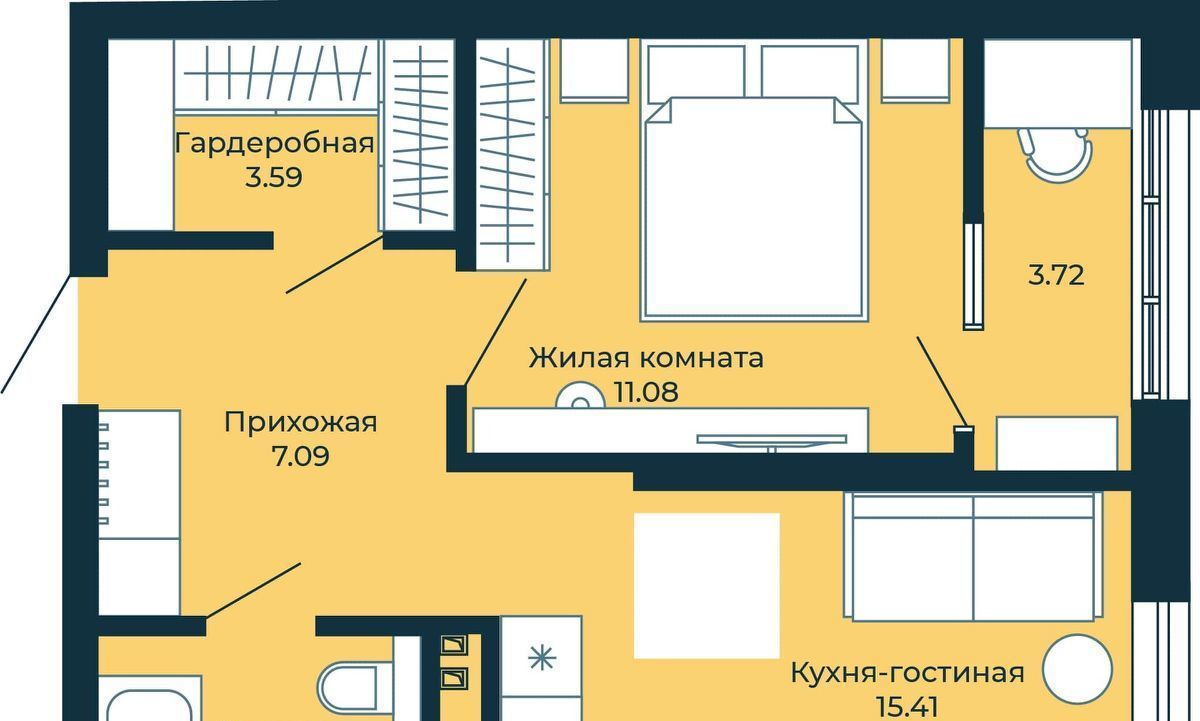 квартира г Екатеринбург Эльмаш ЖК Изумрудный Бор Проспект Космонавтов, жилрайон фото 1