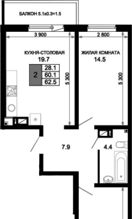 квартира г Краснодар р-н Прикубанский ул им. лётчика Позднякова 2 фото 19