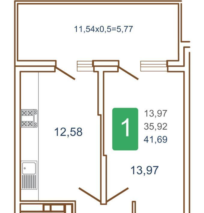 квартира г Краснодар р-н Прикубанский ул им. Кирилла Россинского 15/1 фото 1