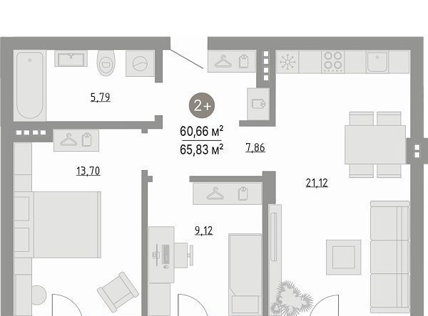 квартира р-н Тюменский с Кулаково ул Ирбитский тракт фото 1