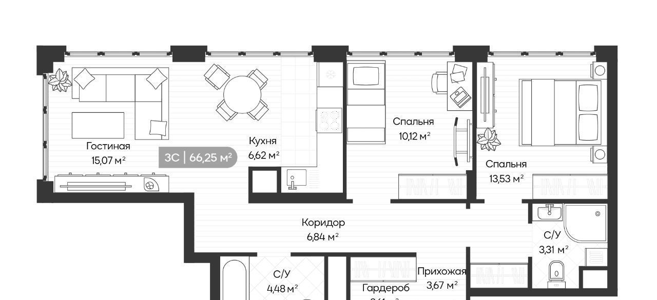 квартира г Новосибирск Речной вокзал ул Ленинградская 340 фото 1