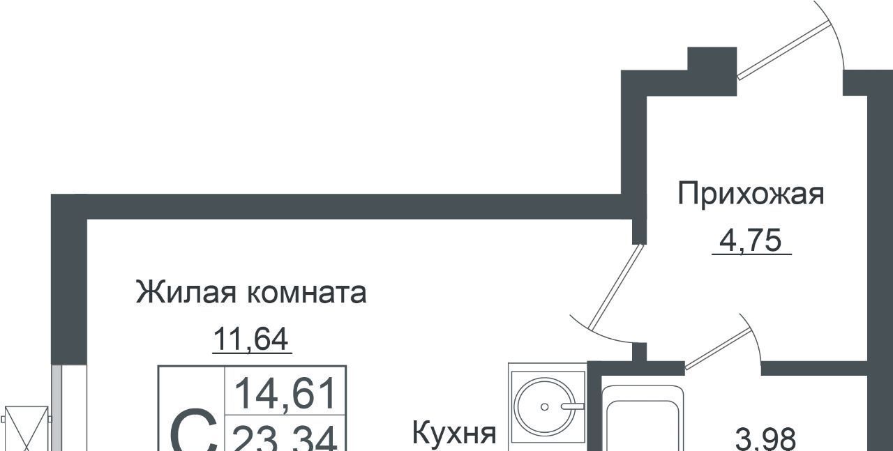 квартира г Краснодар р-н Прикубанский ЖК «Европа-Сити» фото 1