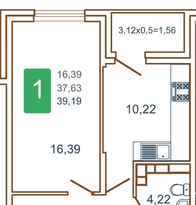 квартира г Краснодар р-н Прикубанский ул им. Кирилла Россинского 15/1 фото 2