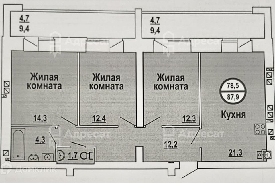 квартира г Волгоград ул Высокая 22/1 городской округ Волгоград фото 2