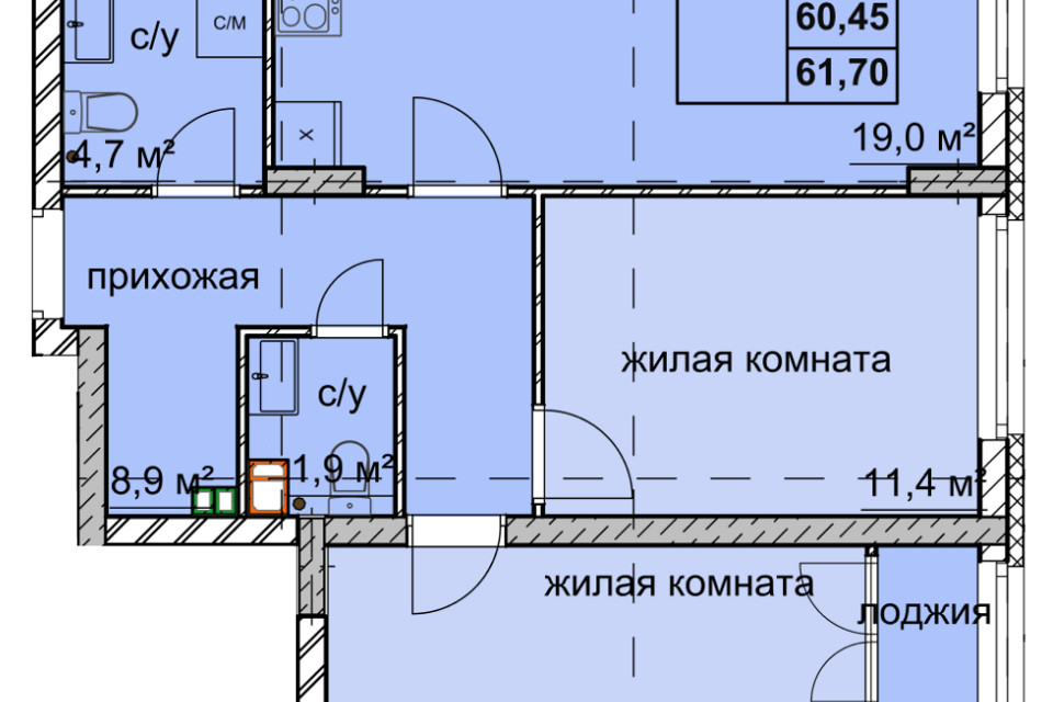 квартира г Нижний Новгород ул Дружаева 30 городской округ Нижний Новгород фото 1