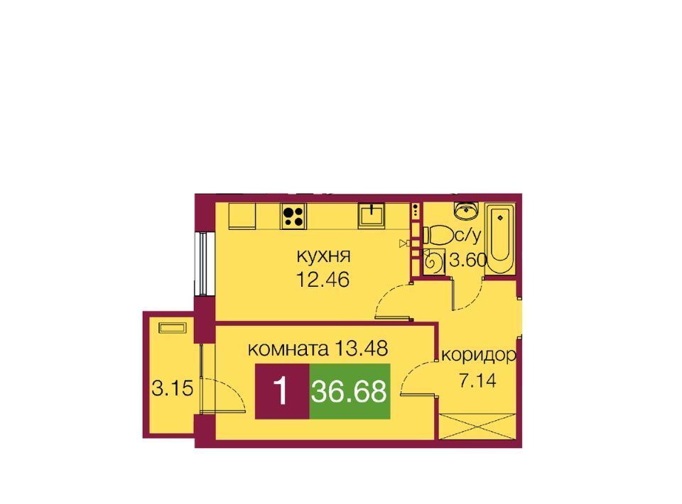 квартира г Тюмень р-н Центральный ул 2-я Луговая 24к/1 фото 1