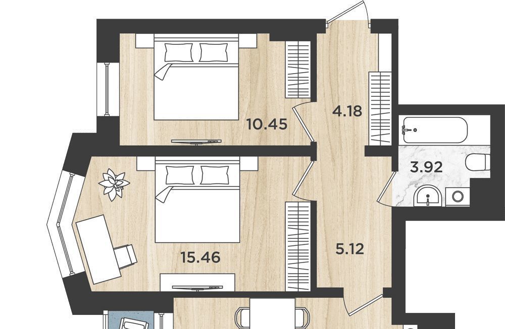 квартира г Калининград р-н Московский ул Батальная 104 фото 1