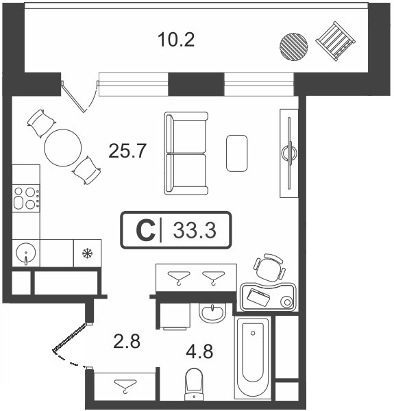 квартира г Тюмень ул Мельникайте 2к/19 фото 6