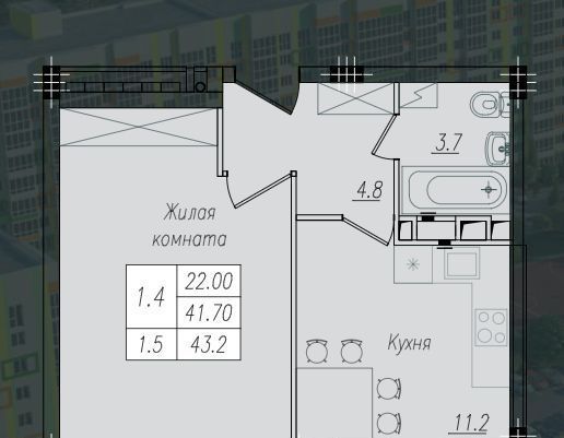 квартира г Курск р-н Сеймский ул Энгельса 154г фото 1