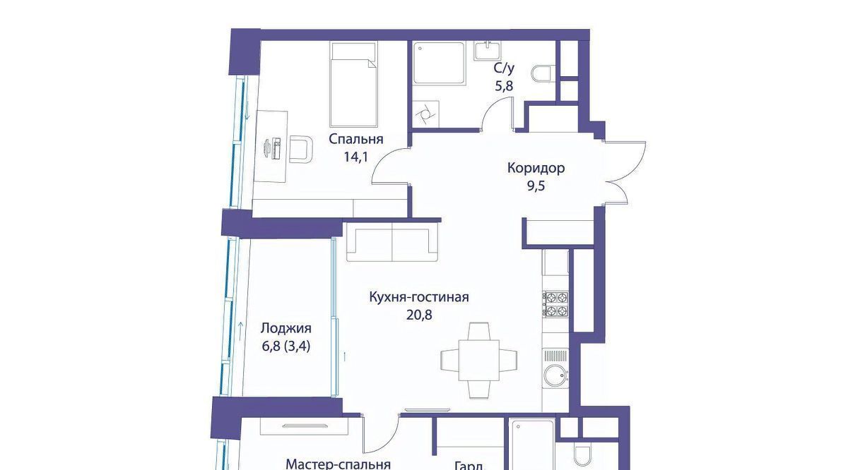 квартира г Москва метро Мичуринский проспект ЖК Река Кинематографический кв-л фото 1