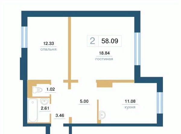 квартира г Красноярск р-н Советский ул Светлова 44 фото 1