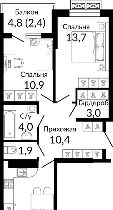 квартира г Краснодар р-н Прикубанский ЖК «Отражение» фото 1