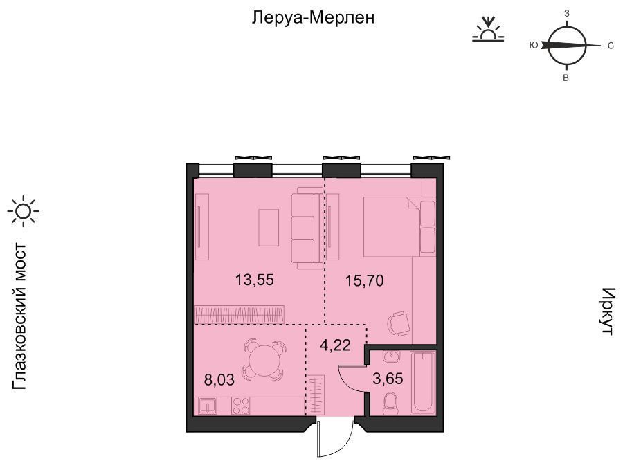 квартира г Иркутск р-н Свердловский ул Набережная Иркута 23 Затон кв-л фото 3