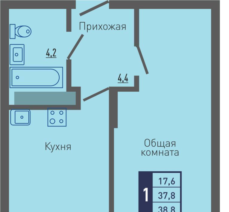 квартира г Липецк р-н Октябрьский ЖК «Геометрия» Европейский мкр фото 1