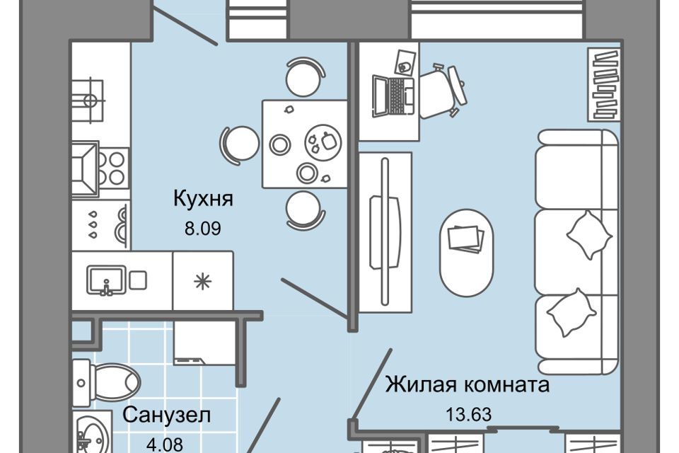 квартира г Ульяновск б-р Военных строителей 1 городской округ Ульяновск фото 1