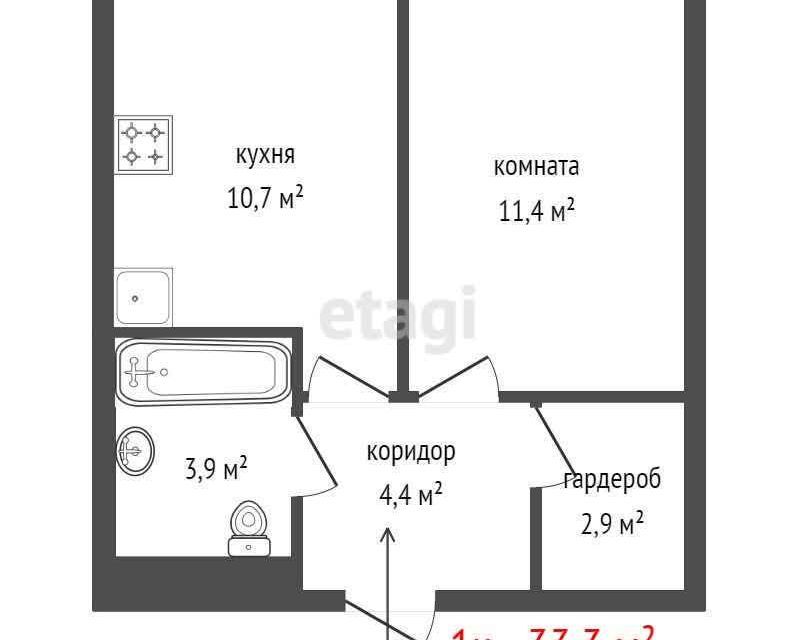 квартира г Екатеринбург ул Хуторская 1 Екатеринбург, муниципальное образование фото 6